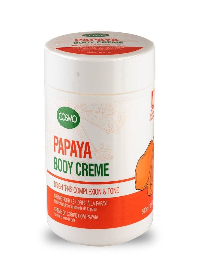 COSMO Cosmo Papaya Body Cream 500ML, Brightens Complexion & Tone 