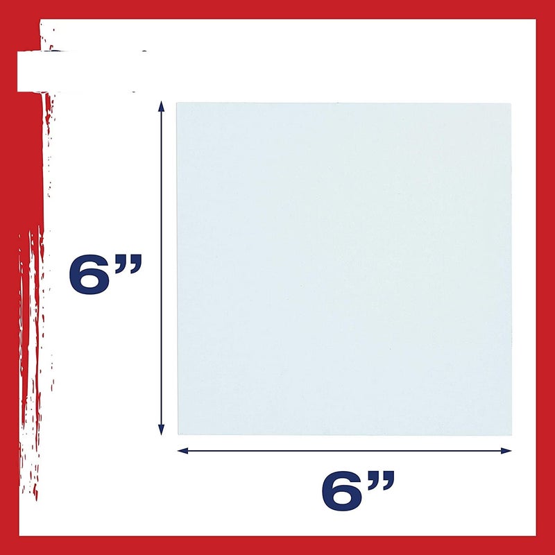 Worison Roy Fine Art Cotton Canvas Board Medium Grain 6 X 6 Inch with 4MM Board Backing - Pack of 10 - White - Image 2