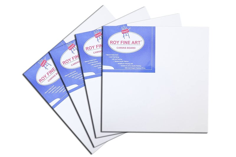 Worison Roy Fine Art Cotton Canvas Board Medium Grain 6 X 6 Inch with 4MM Board Backing - Pack of 10 - White - Image 5