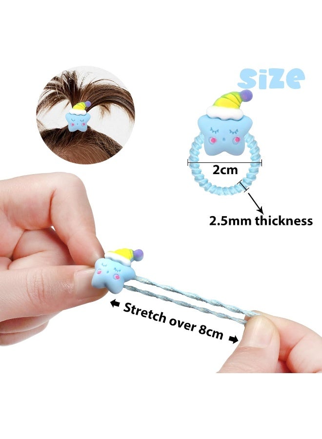 WillingTee 80Pcs Baby Hair Ties for Girls, Cute Small Hair Ties for Thin Hair, 40 Pairs Ponytail Holders Elastic Hair Rubber Bands Hair Accessories for baby girls infant toddler kids - Image 3