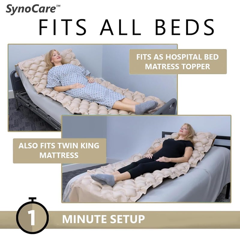 SYNOCARE Anti Decubitus Bubble Air Mattress For Patients With Pump | Anti Bedsore Air Mattress, Polyvinyl Chloride Inflatable Air Bed For Patients | Helps in Prevention of Bed Sores,Brown - Image 5