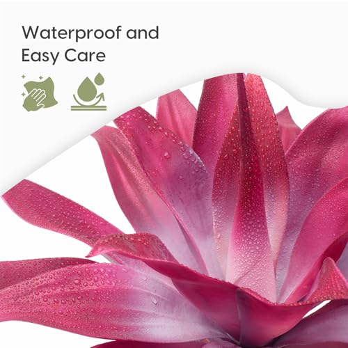 Velener Fake Agave Plant Outdoor, Artificial Plants Large Size for Indoor Decor, Faux Plant Dual Agave (22 inch,Red/White)-No Pot - Image 3