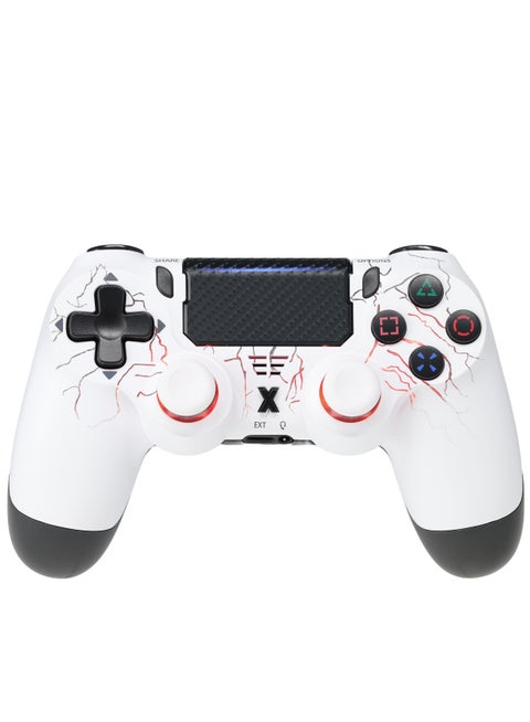 LOG Wireless Controller For PlayStation 4 / 3 / PC /  Android / IOS - RGB Lighting Effect - White