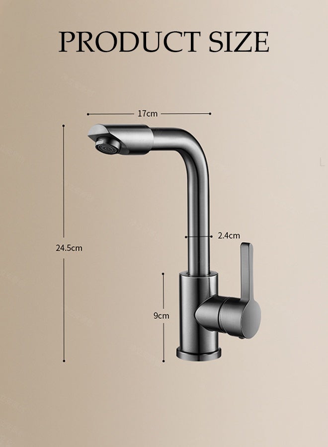 DUNISO Kitchen Sink Faucet Multifunctional 720°Swivel Pure Copper Robotic Arm Faucet Hot and Cold Dual Use L-Form Waterfall Kitchen Taps with 60cm Hose for Kitchen and Bathroom Washbasin Sink - Image 3