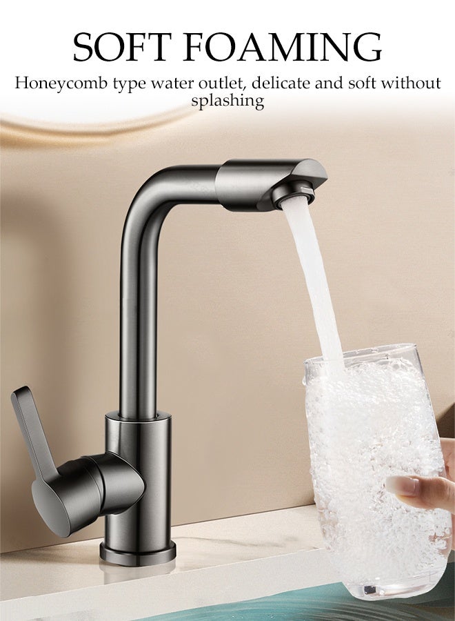 DUNISO Kitchen Sink Faucet Multifunctional 720°Swivel Pure Copper Robotic Arm Faucet Hot and Cold Dual Use L-Form Waterfall Kitchen Taps with 60cm Hose for Kitchen and Bathroom Washbasin Sink - Image 2