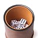 RERIVER Brown PU Leather Dice Cup Set Felt Lined Dice Shaker with 6 Dice for Liars Farkle Yahtzee Game - Image 4
