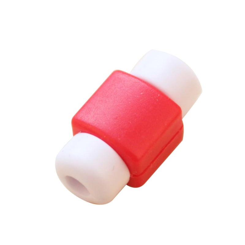 مجموعة واقي كابل USB الأحمر 4 قطع يمنع الانحناء والكسر لكابلات الشاحن - Image 1