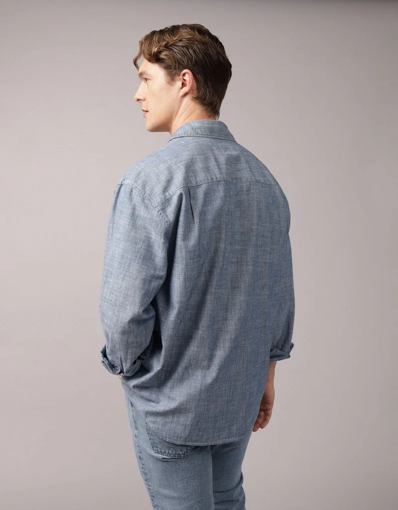 American Eagle AE Relaxed Fit Denim Shirt