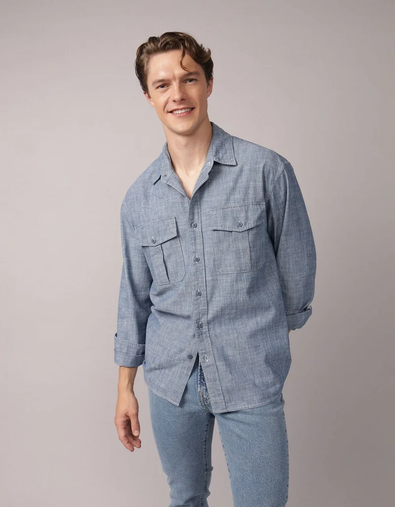 AE Relaxed Fit Denim Shirt