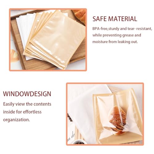 Amsthow 120 Pack Paper Cookie Bags with Window 5 x 7 Inch Paper Treat Bags Snacks Baked Goods Packaging Individual Single Cookie Wrappers Sleeves - Image 3