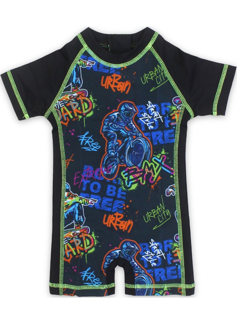 Boys Sunsuit One-Piece – Black – 11-12y
