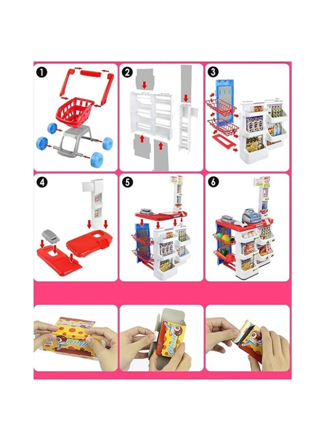 STORE 7 Kids’ Grocery Store Playset with Electronic Cash Register, Scanner, and Shopping Cart – Complete Supermarket Set with Products and Accessories – Interactive and Educational Store for Fun and Role Play - Image 4
