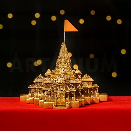 Artarium Ram Mandir Ayodhya Model for Home Temple, Office and Decor, Authentic Ram Janmabhoomi Mandir Showpiece for Puja Room, Office Table, Spiritual Gift & Housewarming Purpose (7.25 Inch) - Image 3