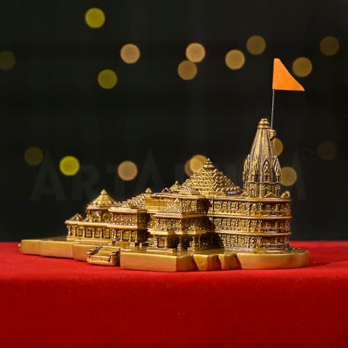 Artarium Ram Mandir Ayodhya Model for Home Temple, Office and Decor, Authentic Ram Janmabhoomi Mandir Showpiece for Puja Room, Office Table, Spiritual Gift & Housewarming Purpose (7.25 Inch) - Image 5
