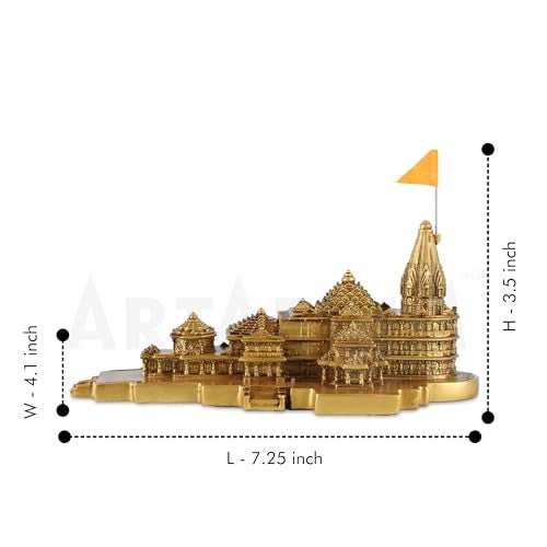 Artarium Ram Mandir Ayodhya Model for Home Temple, Office and Decor, Authentic Ram Janmabhoomi Mandir Showpiece for Puja Room, Office Table, Spiritual Gift & Housewarming Purpose (7.25 Inch) - Image 4