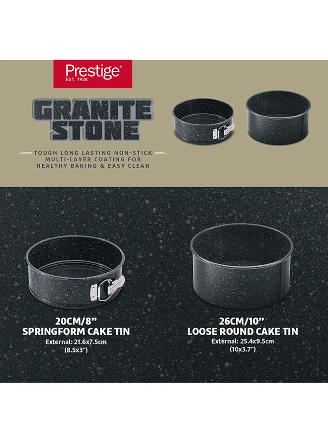 برستيج طقم خبز Prestige Granite من قطعتين (قالب كيك زنبركي 20 سم وقالب كيك دائري مفكوك 26 سم) - Image 3