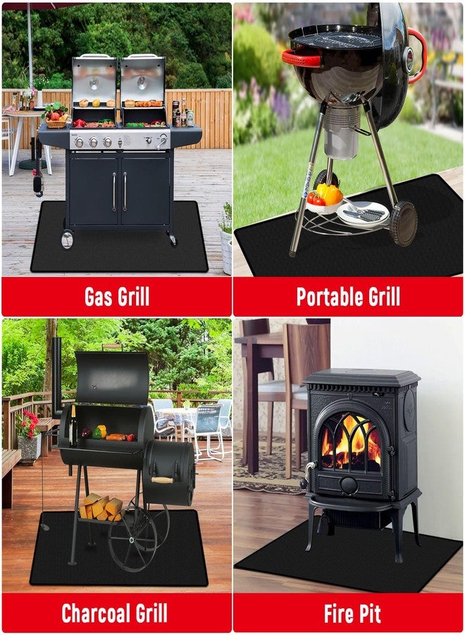 rumlick 48 x 30 inch Under Grill Mats for Outdoor Grill, Double-Sided Fireproof, Oil and Waterproof Protective Mat for Grass and Deck, Outerdoor BBQ Mat Fire Pit Mat Fireplace Mat - Image 4