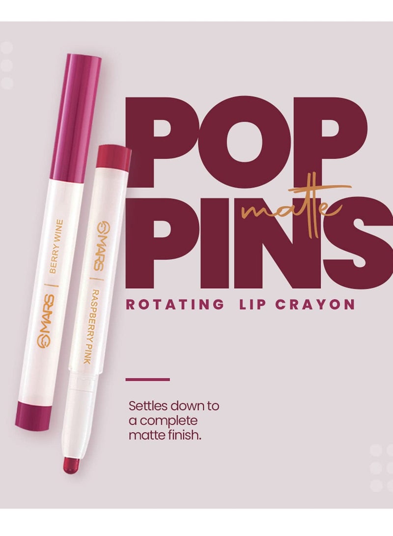 مارس قلم تلوين الشفاه بوبينز طويل الأمد قابل للسحب من مارس، 1.3 جم STRIKING MAGENTA - Image 4