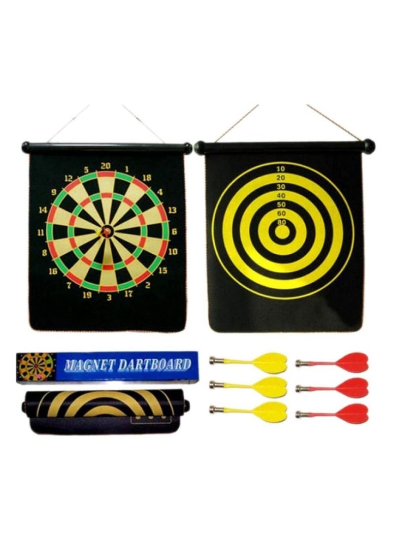 AIWANTO - Magnetic Hanging Dart Board Set Double Sided Darts Plate Kids Games - Image 1
