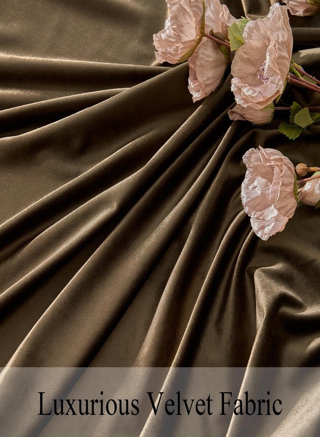 OMMATO Brown Velvet Tablecloths Rectangular French Luxury Solid Table Cloth Vintage Retro Farmhouse Rustic Country Tablecloth Washable Table Cover for Party Kitchen Dinning Tabletop Decor,55x84 Inch,Fall - Image 3