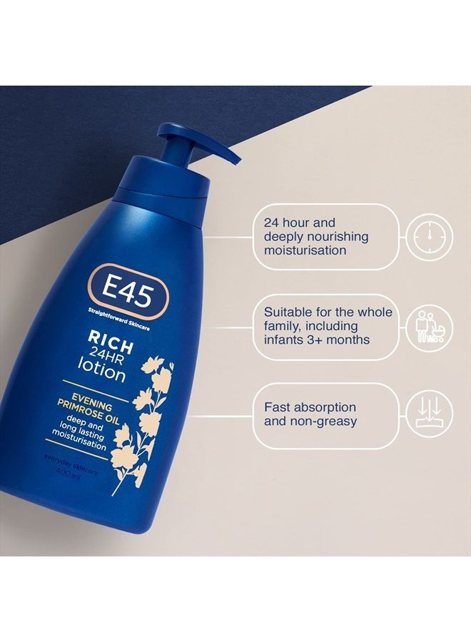 e45 Rich 24 Hours Moisturising Lotion, 400 ml - Image 3