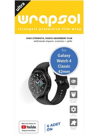 Wrapsol Samsung Galaxy Watch 4 Classic 42mm Smartwatch Screen Protector Polyurethane Film  - Image 2