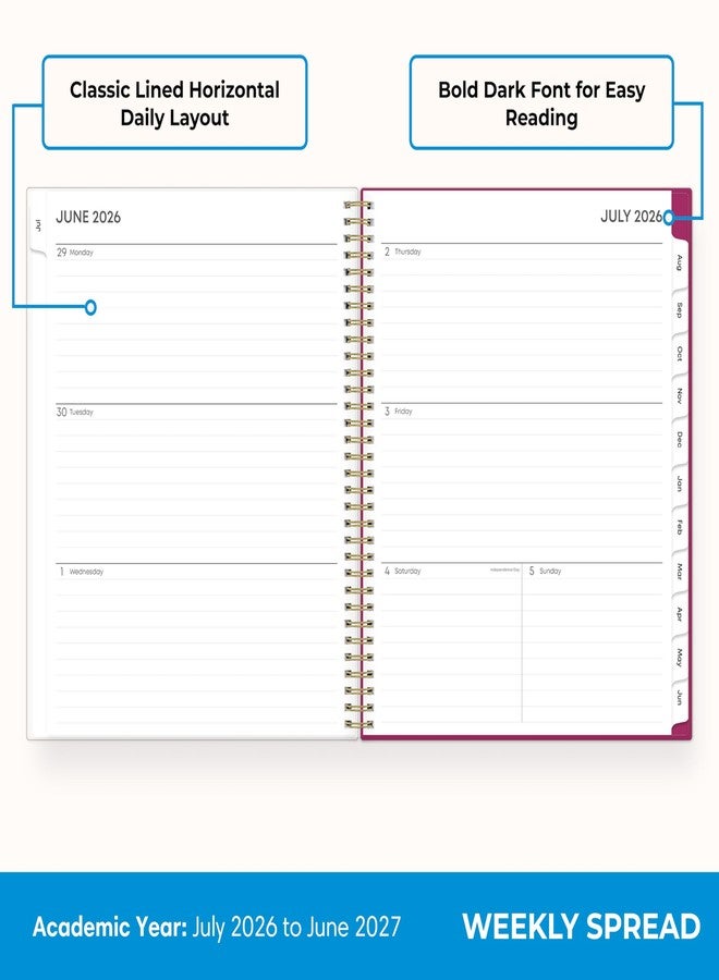 Blue Sky 2026-2027 Weekly and Monthly Academic Year Planner Calendar, July 2026 - June 2027, 8.5" x 11", Flexible Pocket Cover, Wirebound, Storage Pocket, Laminated Tabs, Mahalo - Image 3