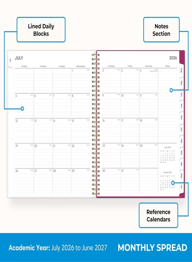 Blue Sky 2026-2027 Weekly and Monthly Academic Year Planner Calendar, July 2026 - June 2027, 8.5" x 11", Flexible Pocket Cover, Wirebound, Storage Pocket, Laminated Tabs, Mahalo - Image 4