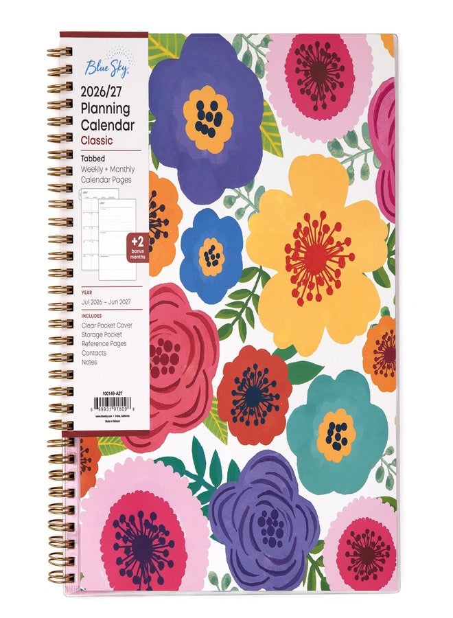 Blue Sky 2026-2027 Weekly and Monthly Academic Year Planner Calendar, July 2026 - June 2027, 8.5" x 11", Flexible Pocket Cover, Wirebound, Storage Pocket, Laminated Tabs, Mahalo - Image 1