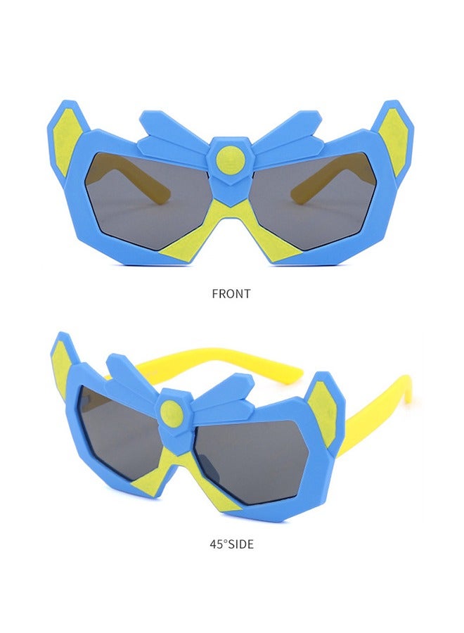 Generic 2Pcs Children's Sunglasses Anti-UV Transformers Boy Sunglasses Superhero Cartoon Glasses Men and Girls Sun Glasses(Blue+Black)  - Image 2