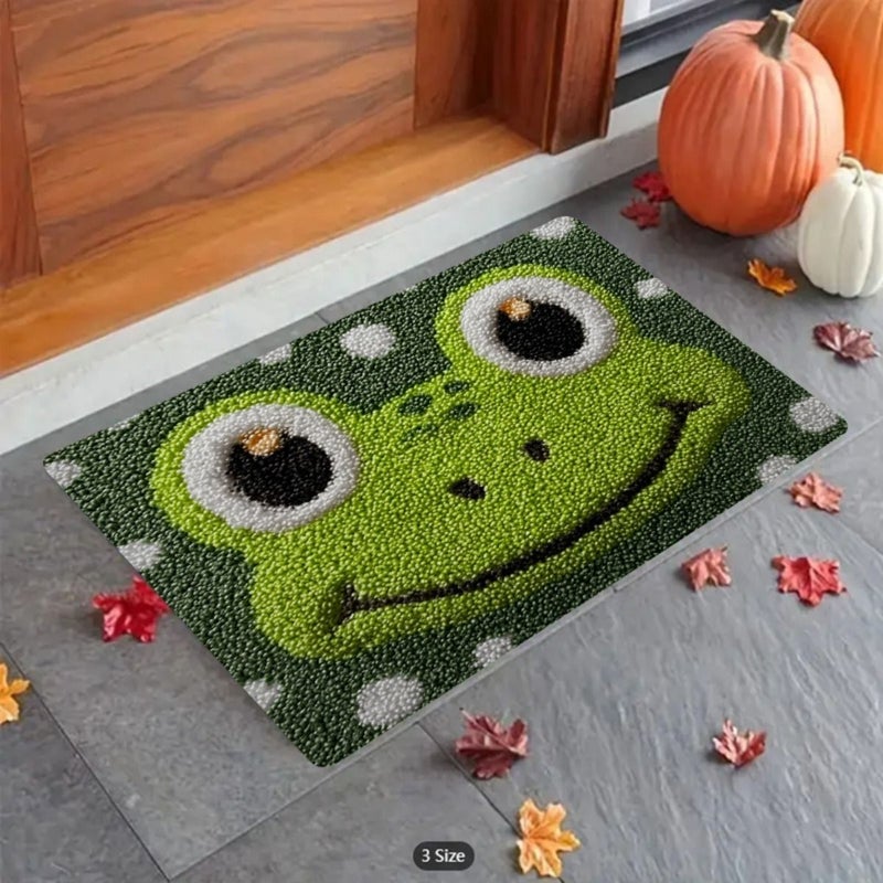 Plush Frog Bathroom Mat 19.69x31.5 Inches Machine Washable Soft Plush Floor Carpet - Image 2