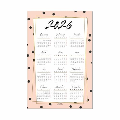ESCAPER Wall Calendar 2026 – 12 x 18 Inch, Laminated 300 GSM Paper, Easy-to-Stick, Durable & Stylish Yearly Planner for Home, Office & Gift for Family or Colleagues - Image 1
