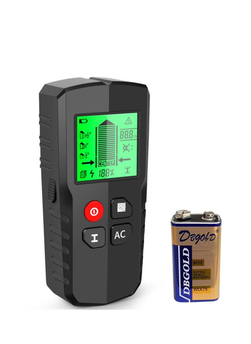 5-in-1 Wall Scanner, Stud Finder, Micro Intelligent Processor Chip and LCD Display Screen, Used to Locate AC Wire Metal Stud Support Beam Connection Pipes at the Center and Edge of Wood - Image 1