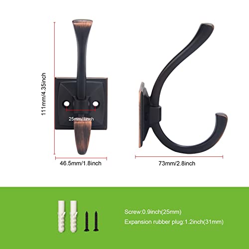TUNNY 5 Pack Antique Design Wall Hanging Coat Hook - Oil-Rubbed Bronze Coat Hook Towel Hook Suitable for Entry Shoe Cabinet, Wardrobe Bathroom Bedroom Furniture Hardware - Image 3