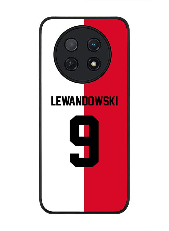 Stylizedd Rugged Black edge case for Huawei Nova Y91 4G  Huawei Enjoy 60X, Slim fit Soft Case Flexible Rubber Edges Anti Drop TPU Gel Thin Cover -  Football Team - Poland, Player Name - Lewandowski - Image 1