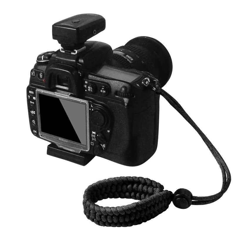 تيكيون حزام اليد للكاميرا من Techion مع حبل باراكورد قابل للتعديل لكاميرات Dslr بدون مرآة وكاميرات الفيديو وكاميرات الفيديو مناظير - أسود V2 - Image 2