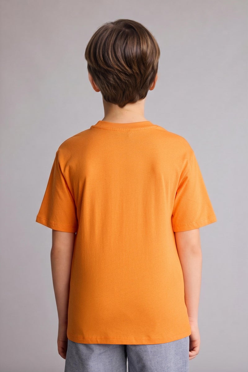DeFacto Orange Boy Boy New Regular Fit Printed Short Sleeve T-Shirt Casual - Image 4
