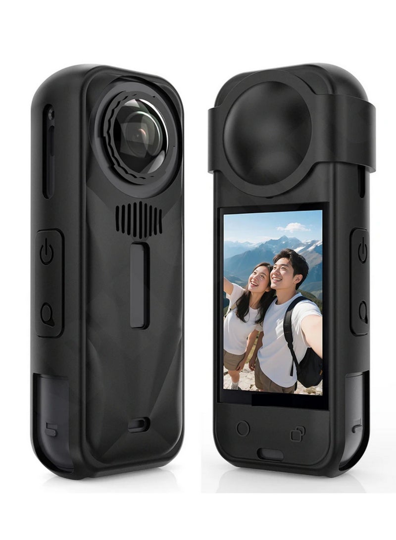 For Insta360 X5 Silicone Protective Case Shockproof Soft Rubber Shell Cover Anti Scratch Lens Cap Sleeve Durable Housing Protector for Insta360 X5 Camera Accessories Black  - Image 3