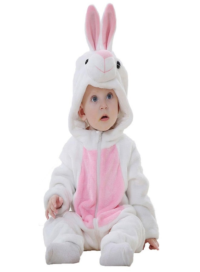 CuteOn Toddler Halloween Costume Onesie Cosplay Romper Christmas Infants Baby Costume White Bunny 12-18 Months - Image 1