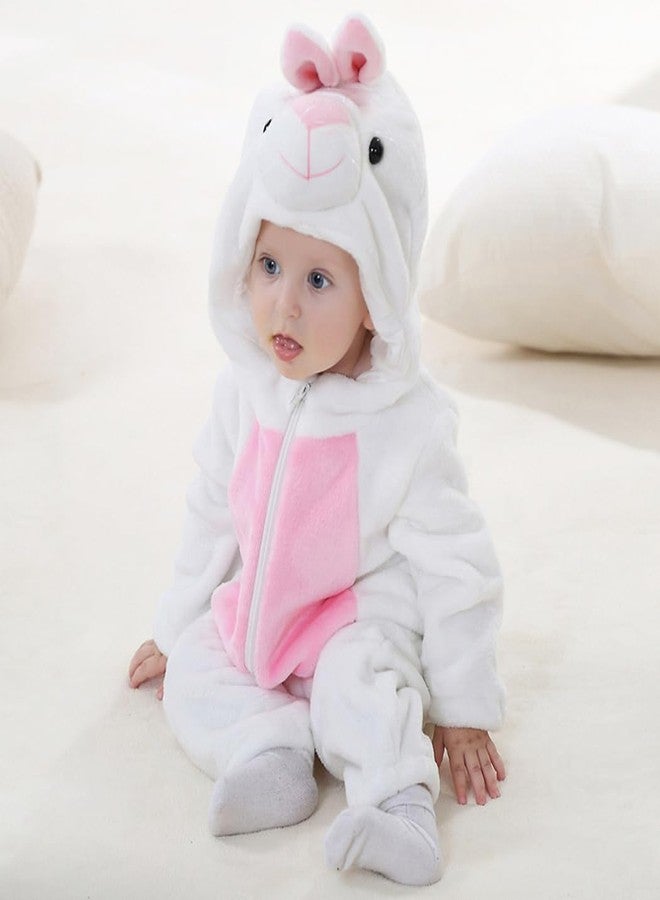 CuteOn Toddler Halloween Costume Onesie Cosplay Romper Christmas Infants Baby Costume White Bunny 12-18 Months - Image 2