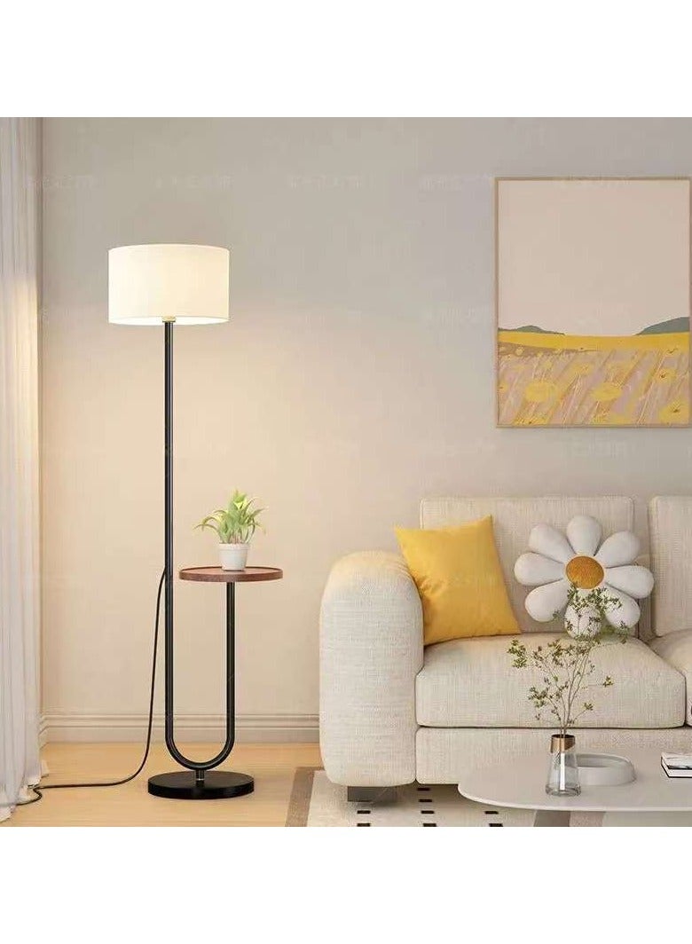 Bolivia's LED Floor Lamp with 3 Color Temperatures Bulb, Vintage Stand Light with Metal Tray, for Living Room Bedroom Office - White - Image 1