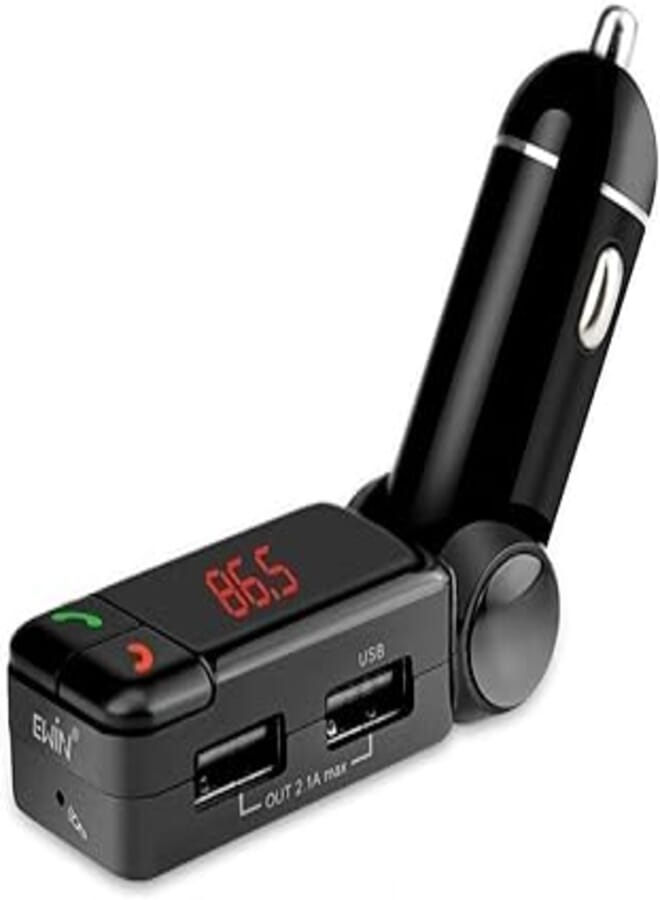 Car Dual USB Ports FM Transmitter Charger (Up to 2A)