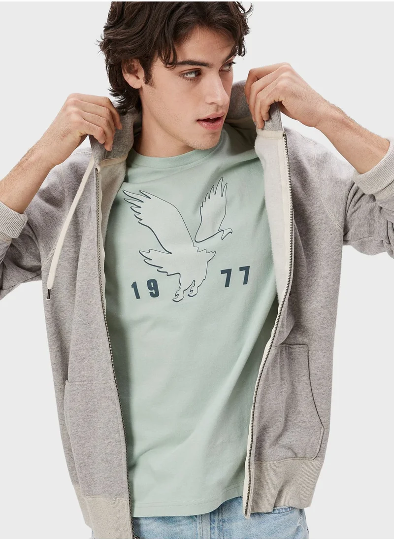 American Eagle Logo Graphic Crew Neck T-Shirt