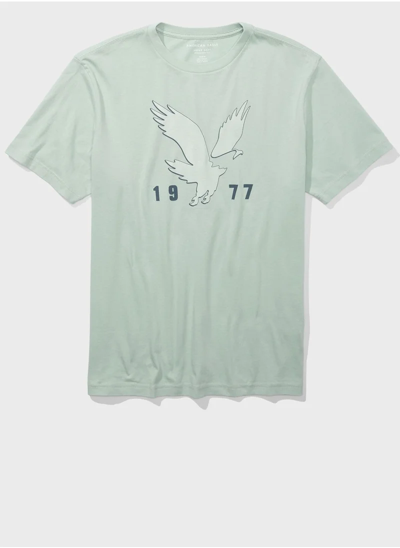 American Eagle Logo Graphic Crew Neck T-Shirt