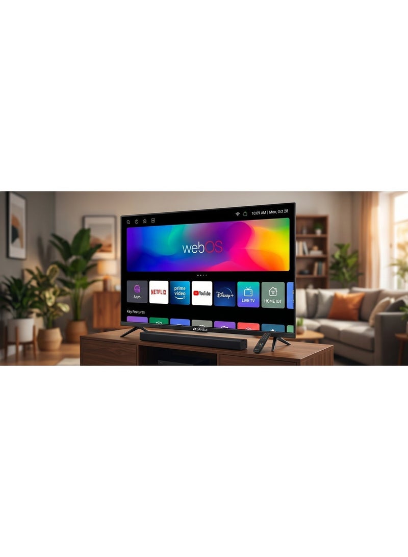 سانسوي تلفزيون SANSUI الذكي 50 بوصة 4K UHD WebOS مع HDR10، تحكم صوتي، وتصميم بدون حواف (ALT-504KAP) - Image 3