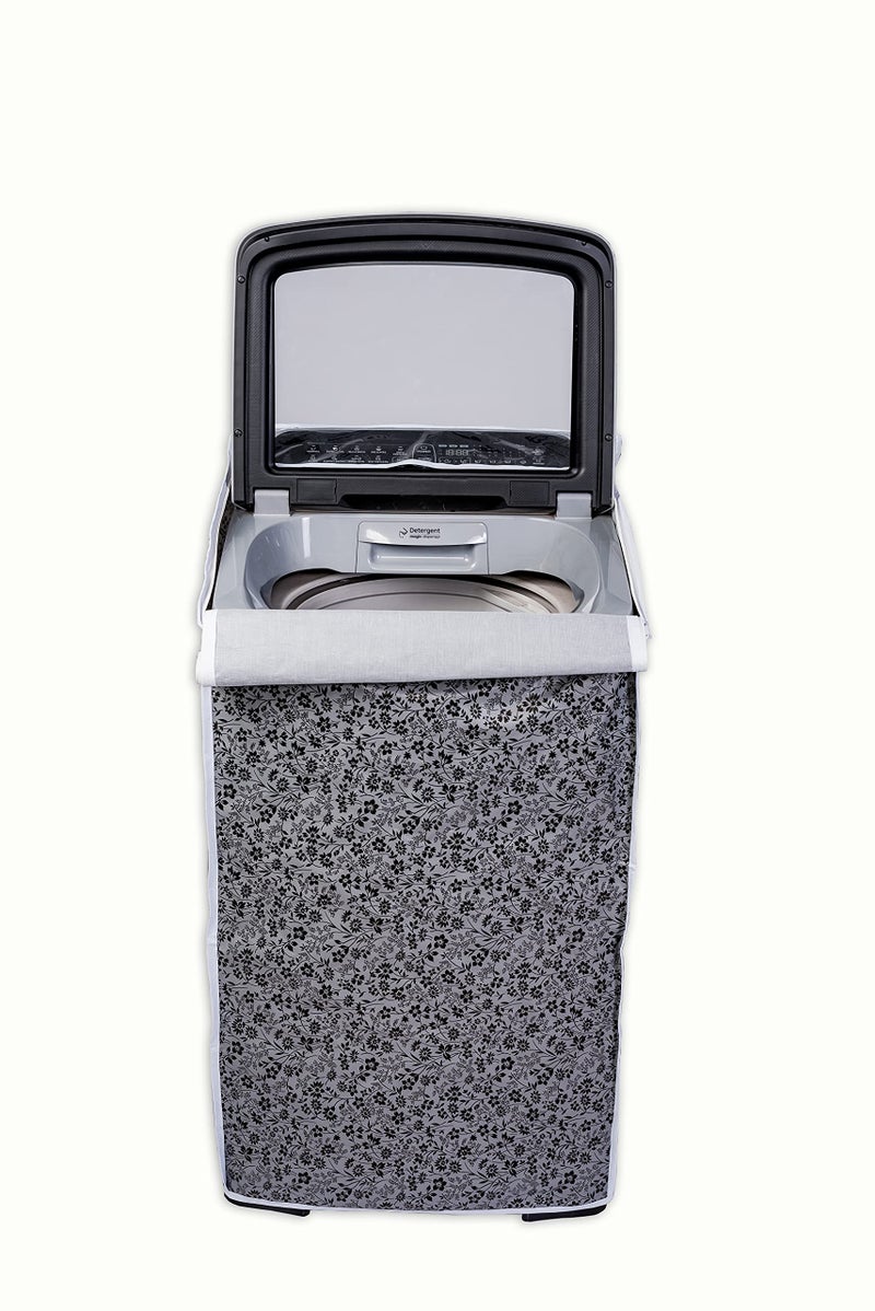 Classic® Top Load Washing Machine Cover Suitable for Samsung Back Panel 6 Kg, 6.5 Kg, 7 Kg, 7.5 Kg, 8 Kg (55cmsX55cmsX92cms, Black & Grey, Medium) - Image 1