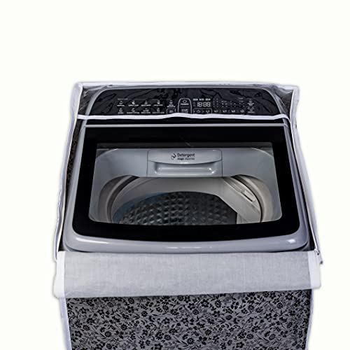 Classic® Top Load Washing Machine Cover Suitable for Samsung Back Panel 6 Kg, 6.5 Kg, 7 Kg, 7.5 Kg, 8 Kg (55cmsX55cmsX92cms, Black & Grey, Medium) - Image 2