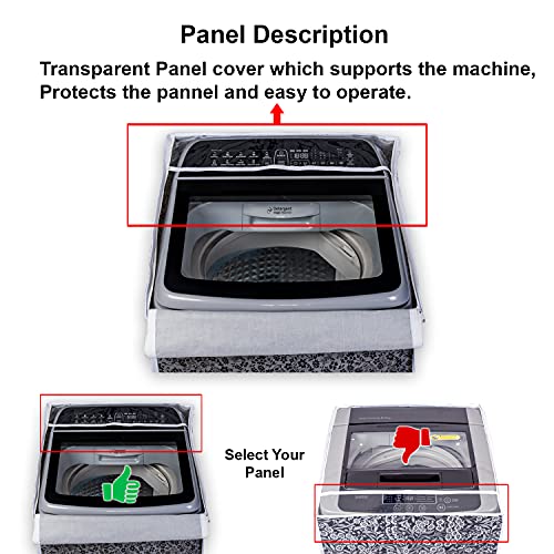 Classic® Top Load Washing Machine Cover Suitable for Samsung Back Panel 6 Kg, 6.5 Kg, 7 Kg, 7.5 Kg, 8 Kg (55cmsX55cmsX92cms, Black & Grey, Medium) - Image 4