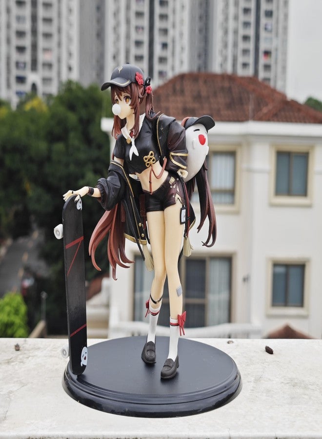 GOLEHS Genshin Impact Hu Tao Skateboard Figurine – 9 Inches Tall, 7 Inches Wide – Collectible Action Figure - Image 2