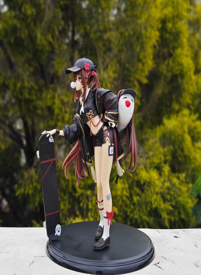 GOLEHS Genshin Impact Hu Tao Skateboard Figurine – 9 Inches Tall, 7 Inches Wide – Collectible Action Figure - Image 4